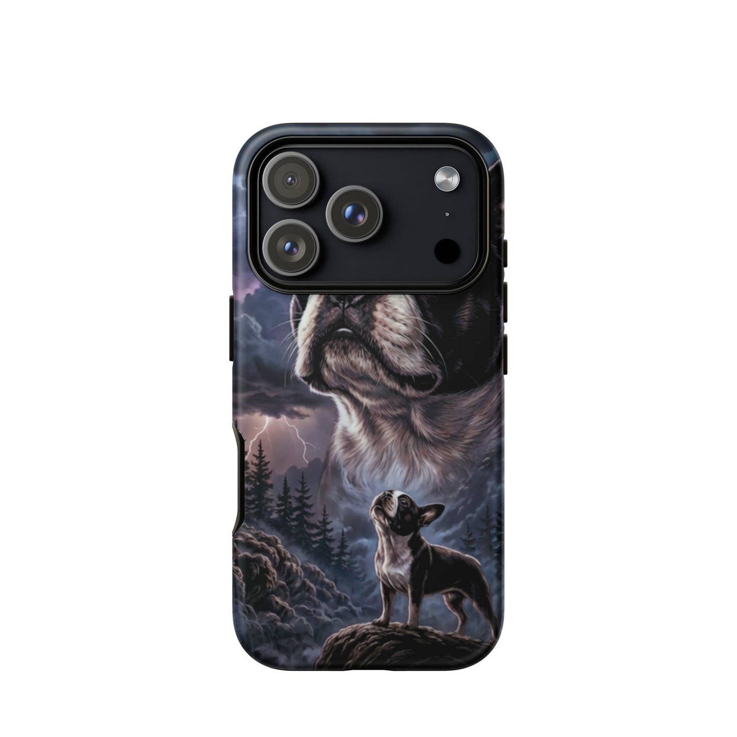 Storm Guardian – Majestic Boston Terrier Night Art Tough Case for iPhone . Matte iPhone 17 Pro
