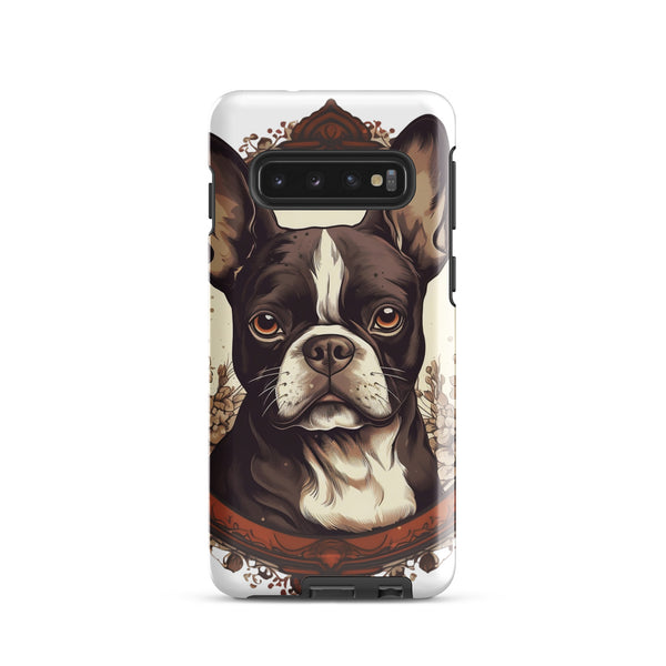 Vintage-Inspired Red Brown Boston Terrier Tough case for Samsung