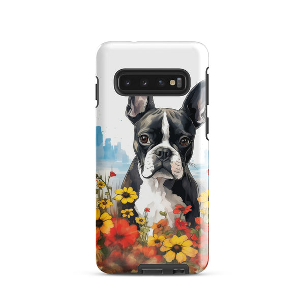 Boston Terrier Dog In A Garden Outside The City Tough case for Samsung