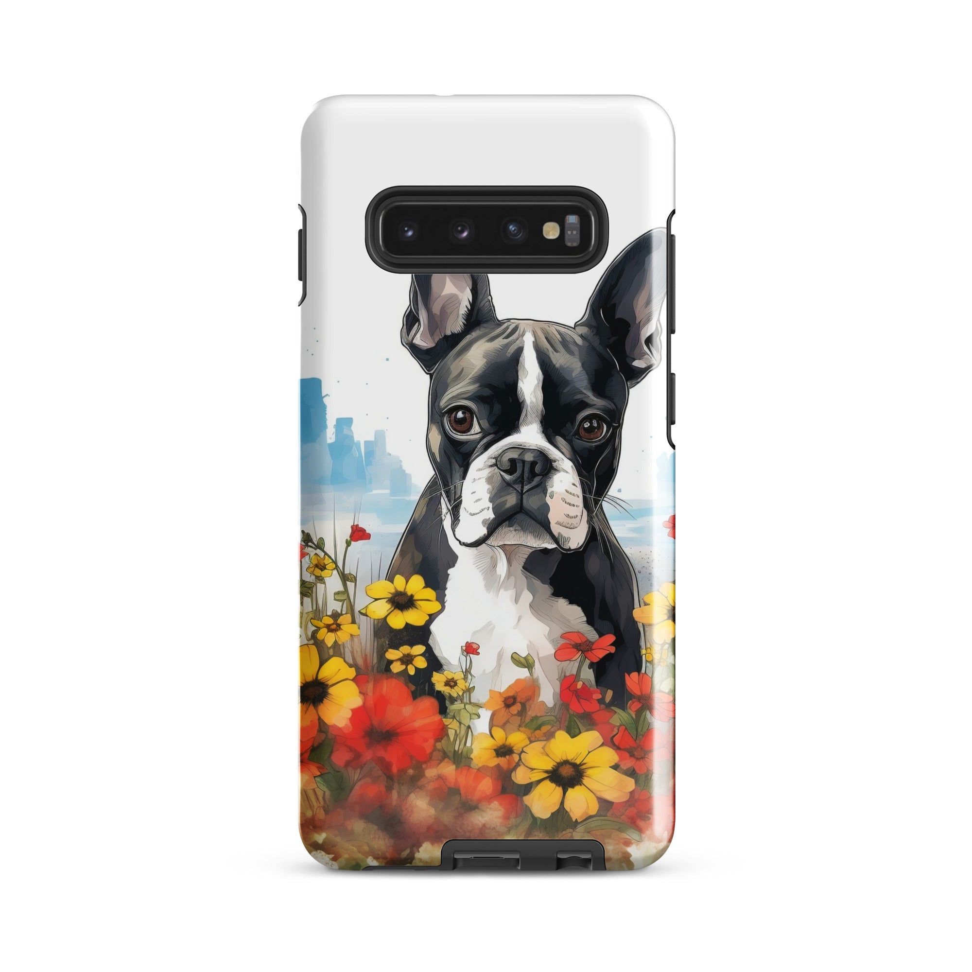 Boston Terrier Dog In A Garden Outside The City Tough case for Samsung