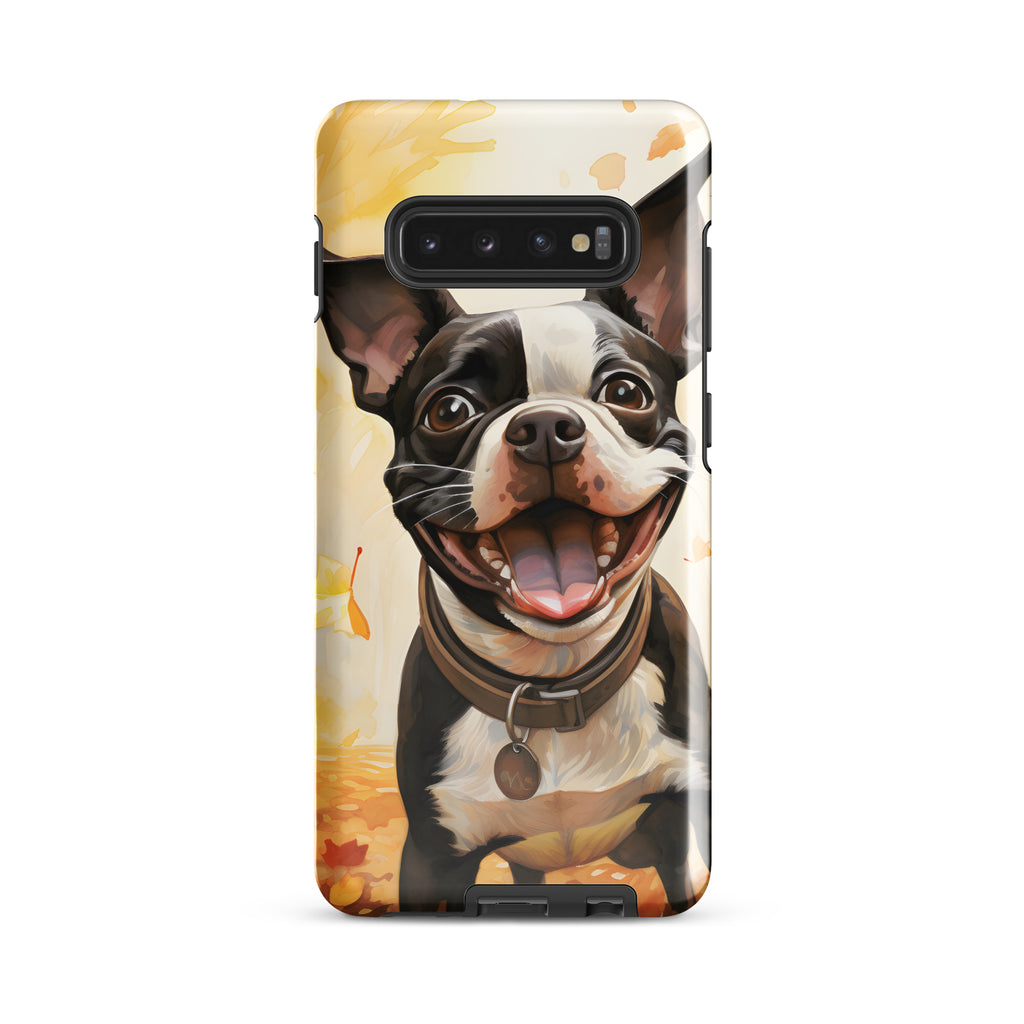 Cheerful Boston Terrier Dog Exploring A Park Watercolor Tough case for Samsung