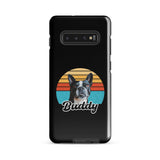 Custom Dog Sunset Vintage Retro Style Tough case for Samsung . Glossy Samsung Galaxy S10 Plus