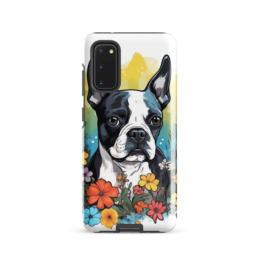 Boston Terrier Surrounded By Flowers Tough case for Samsung