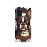 Vintage-Inspired Red Brown Boston Terrier Tough case for Samsung . Glossy Samsung Galaxy S20