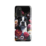Floral Boston Terrier Dog Tough case for Samsung