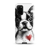 Boston Terrier Heart Tough Case For Samsung