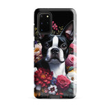 Floral Boston Terrier Dog Tough case for Samsung