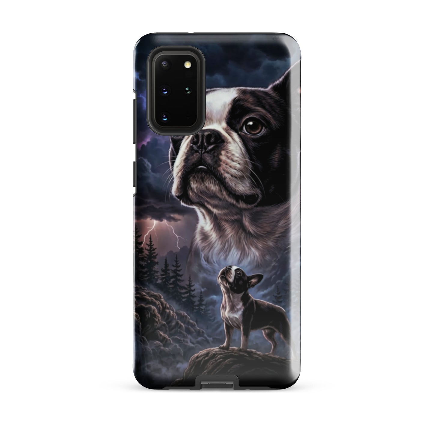 Storm Guardian – Majestic Boston Terrier Night Art Tough Case for Samsung . Glossy Samsung Galaxy S20 Plus