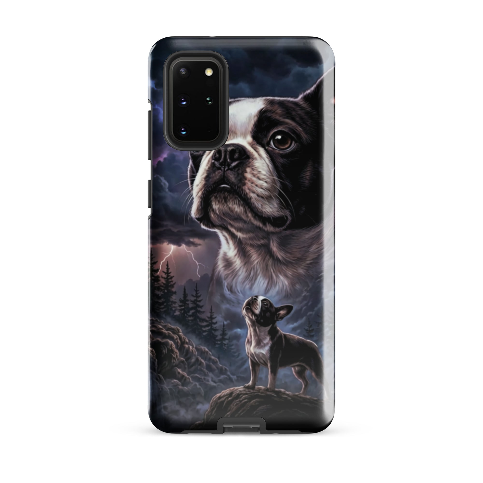 Storm Guardian – Majestic Boston Terrier Night Art Tough Case for Samsung . Glossy Samsung Galaxy S20 Plus