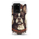 Vintage-Inspired Red Brown Boston Terrier Tough case for Samsung . Glossy Samsung Galaxy S20 Ultra