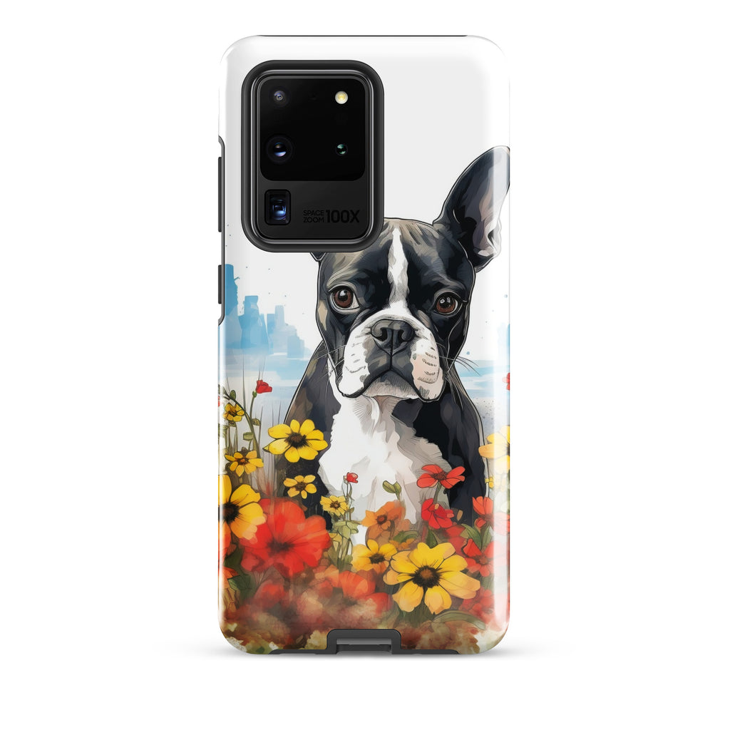Boston Terrier Dog In A Garden Outside The City Tough case for Samsung