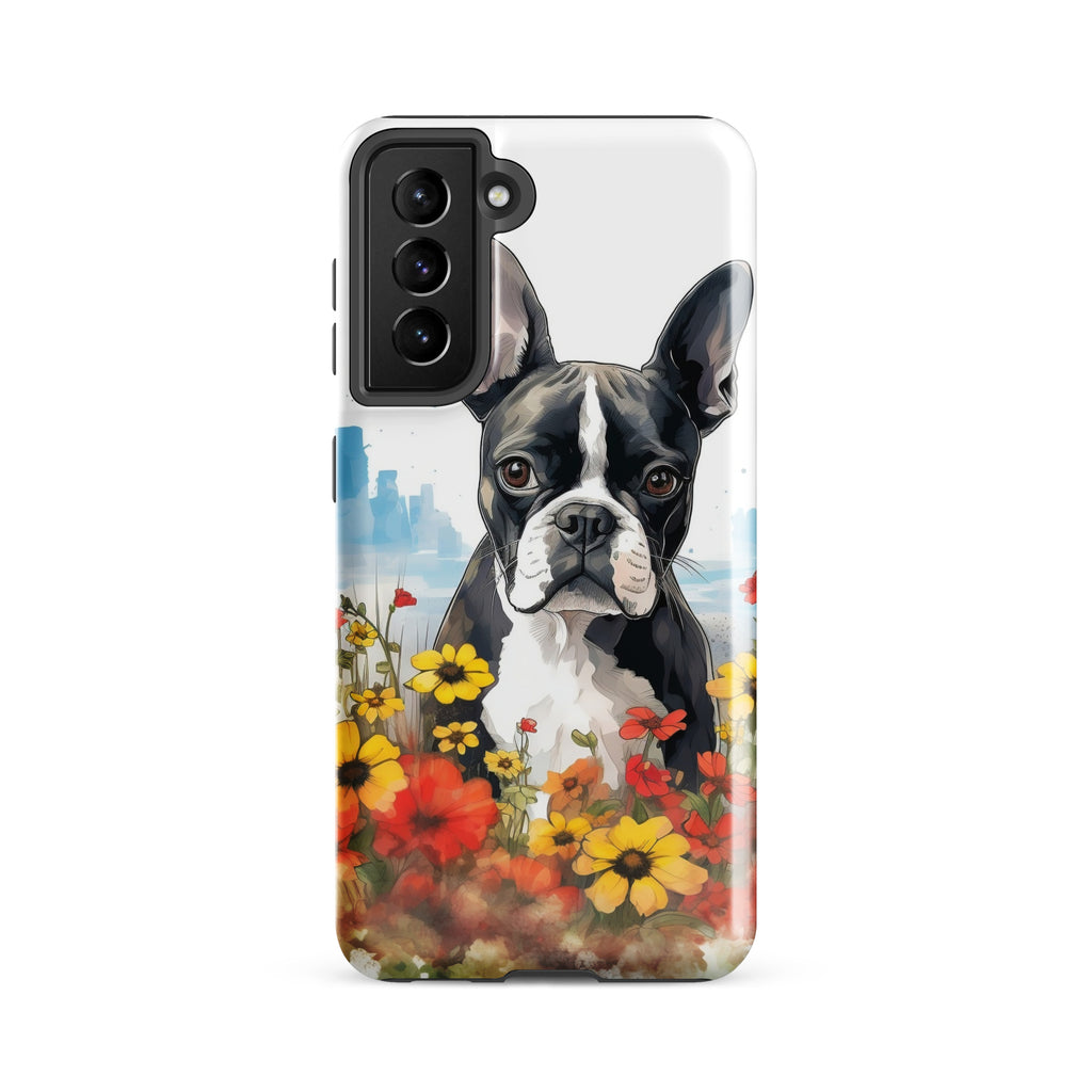 Boston Terrier Dog In A Garden Outside The City Tough case for Samsung