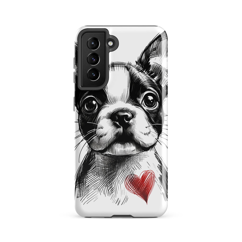 Boston Terrier Heart Tough Case For Samsung