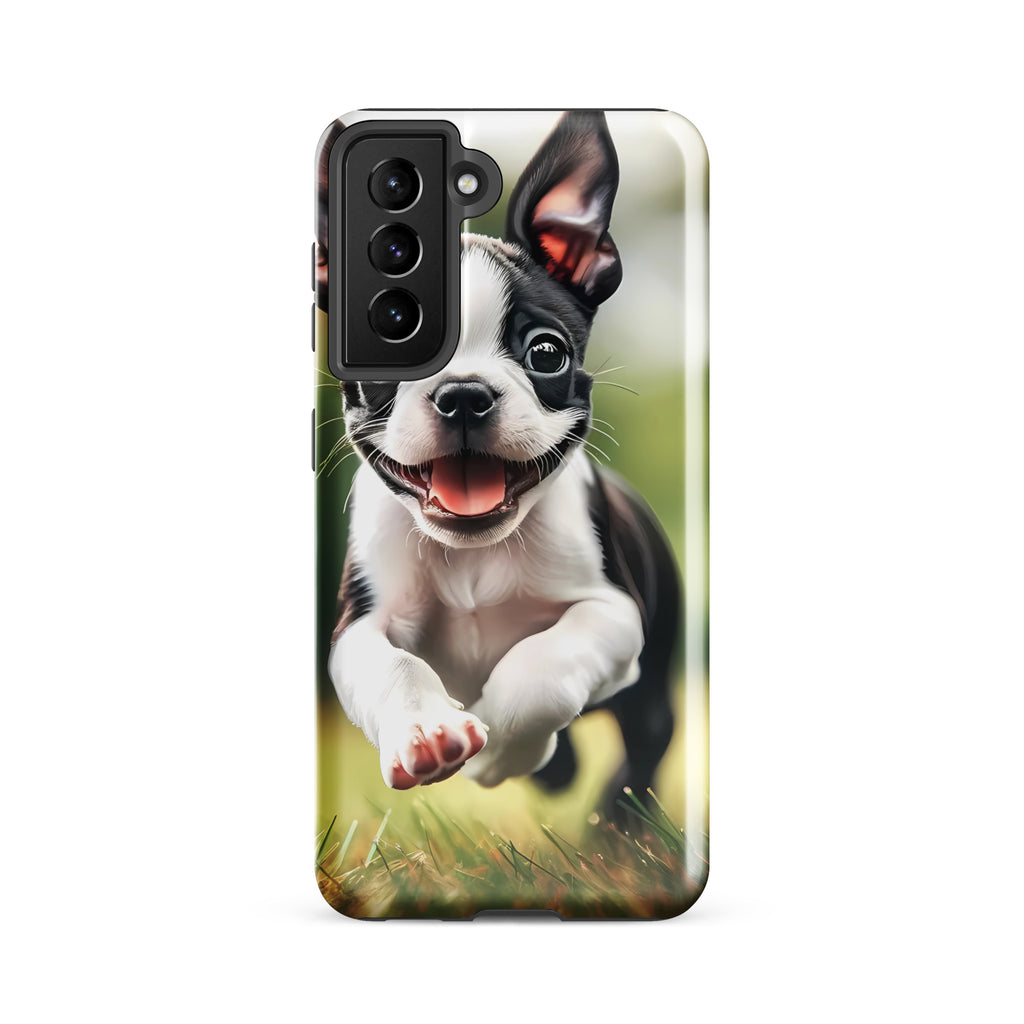 Playful Boston Terrier Puppy Tough case for Samsung