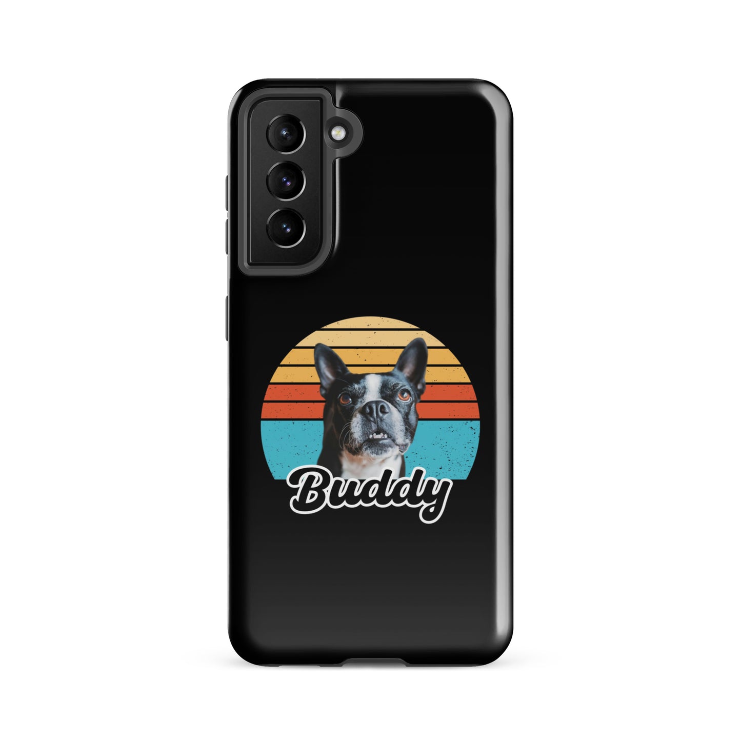 Custom Dog Sunset Vintage Retro Style Tough case for Samsung . Glossy Samsung Galaxy S21 FE