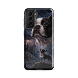 Storm Guardian – Majestic Boston Terrier Night Art Tough Case for Samsung . Glossy Samsung Galaxy S21 FE