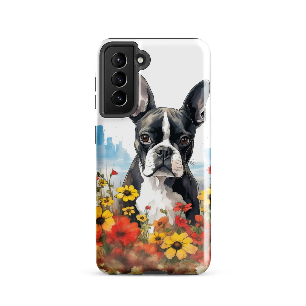 Boston Terrier Dog In A Garden Outside The City Tough case for Samsung