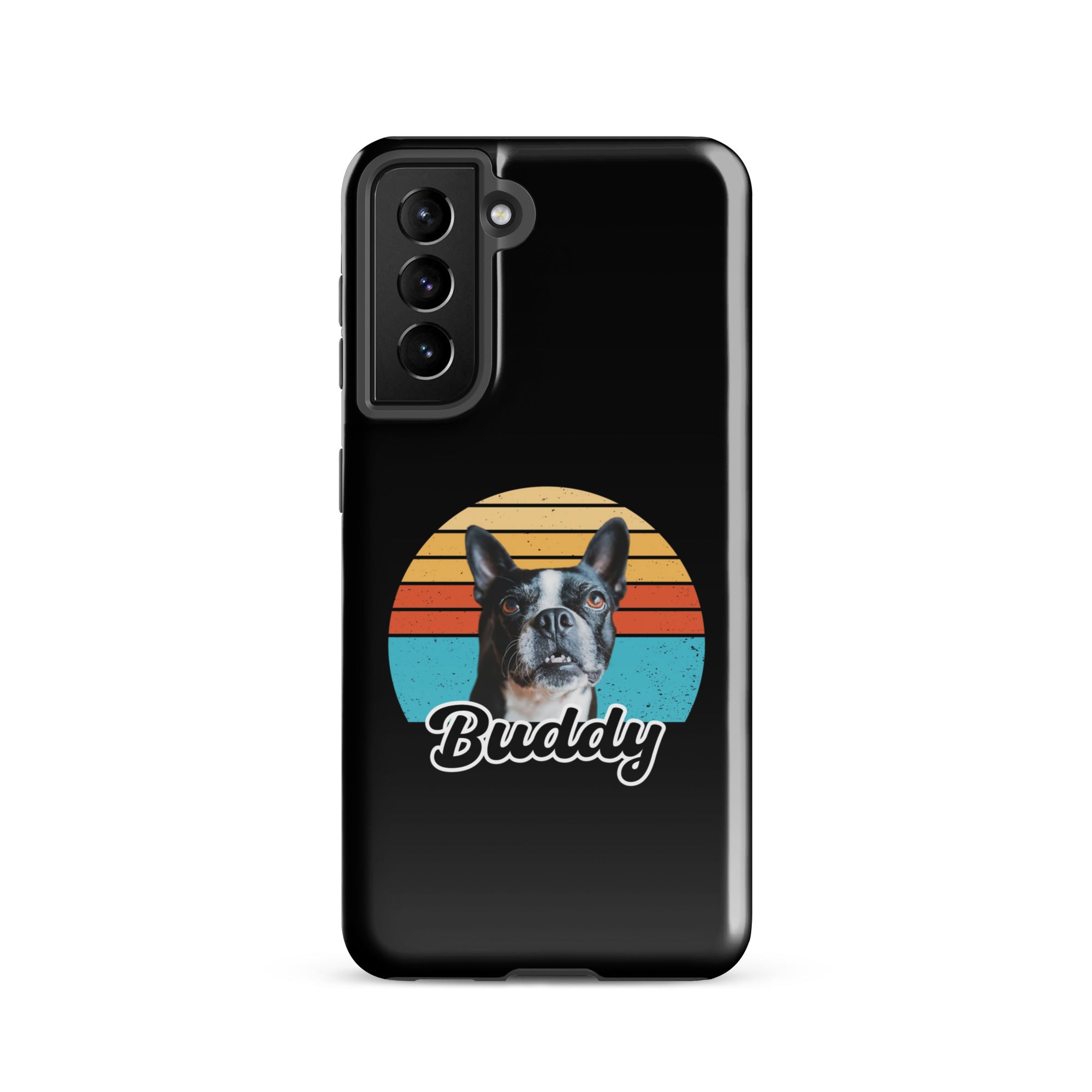Custom Dog Sunset Vintage Retro Style Tough case for Samsung . Glossy Samsung Galaxy S21