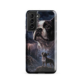 Storm Guardian – Majestic Boston Terrier Night Art Tough Case for Samsung . Glossy Samsung Galaxy S21