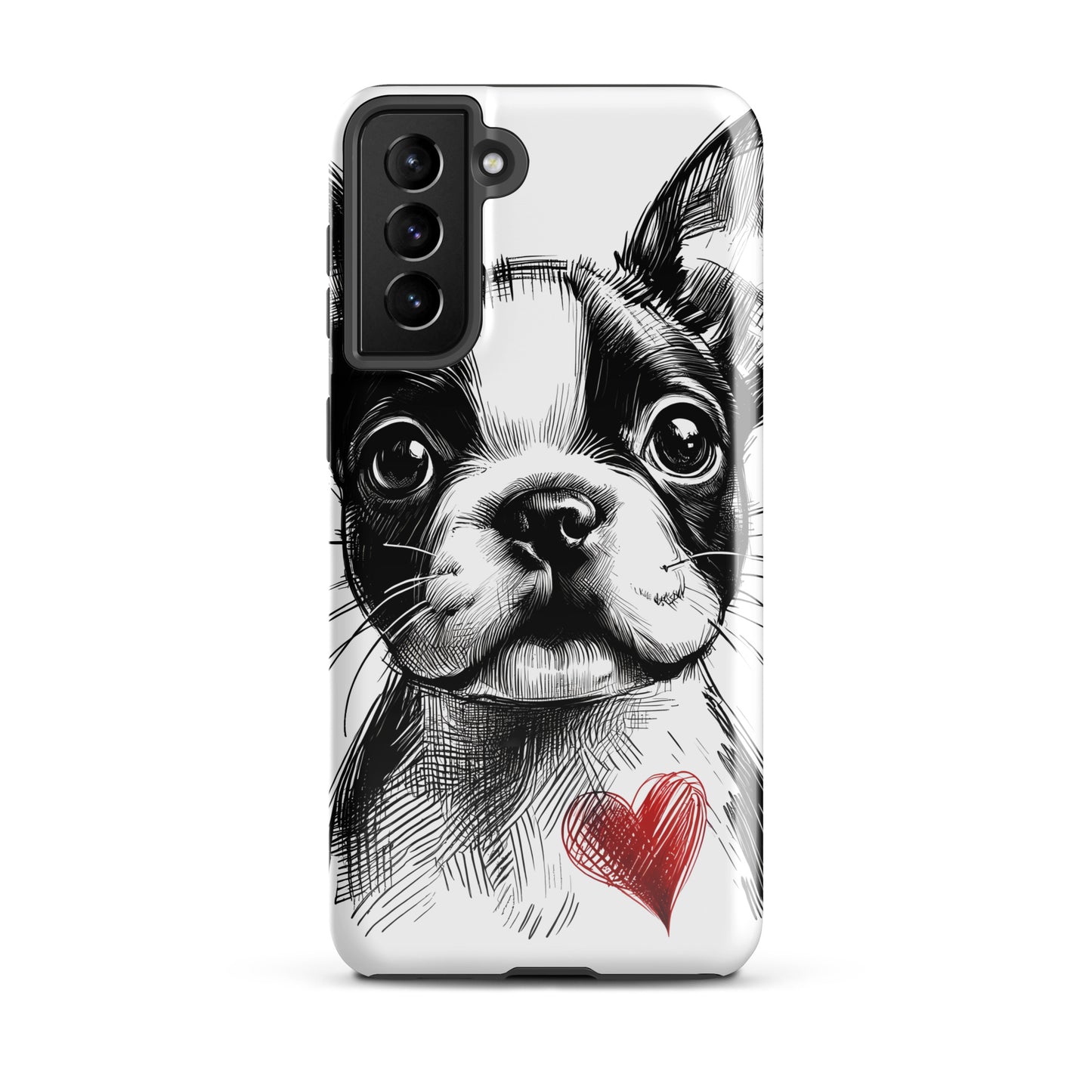 Boston Terrier Heart Tough Case For Samsung
