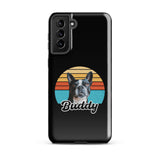 Custom Dog Sunset Vintage Retro Style Tough case for Samsung . Glossy Samsung Galaxy S21 Plus