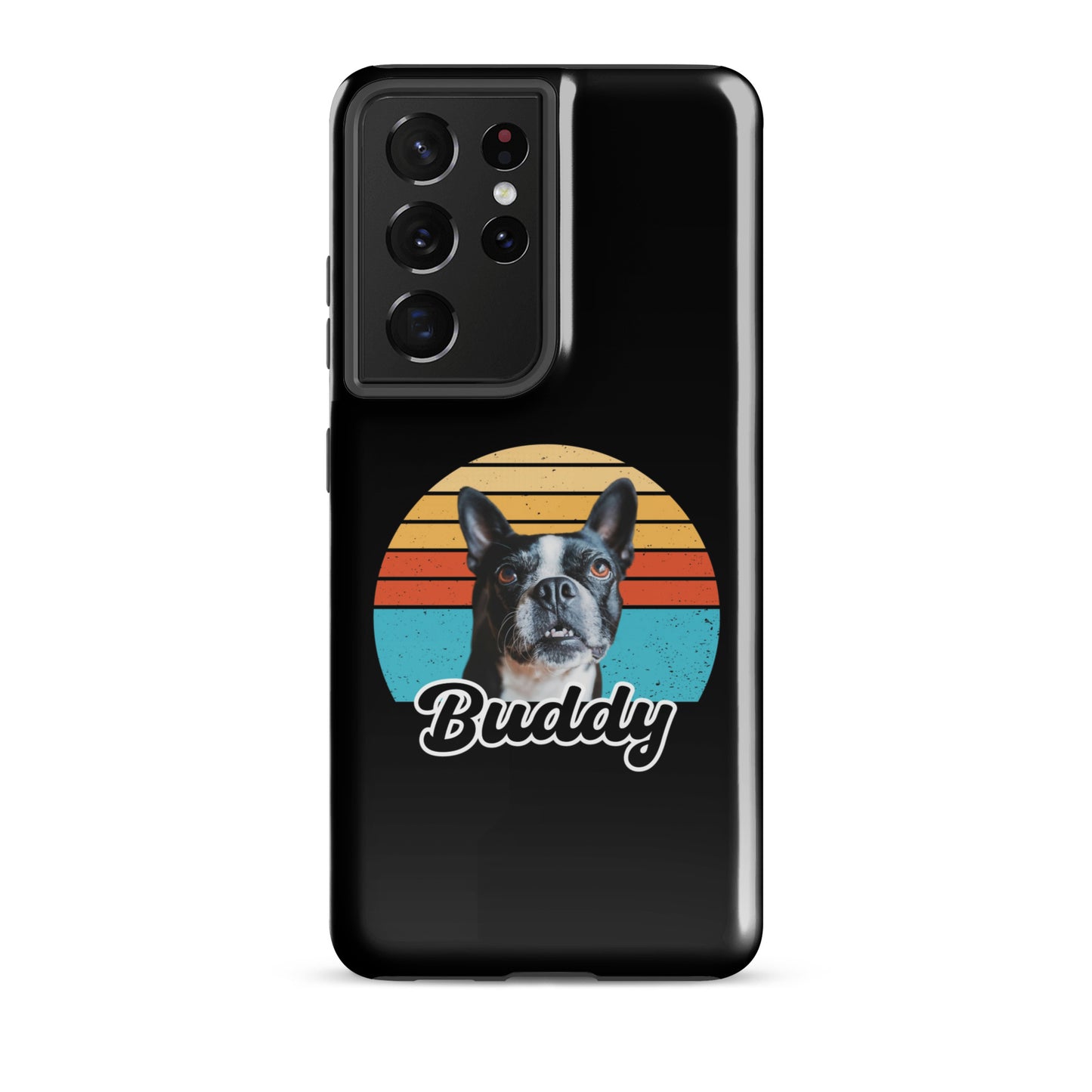 Custom Dog Sunset Vintage Retro Style Tough case for Samsung . Glossy Samsung Galaxy S21 Ultra