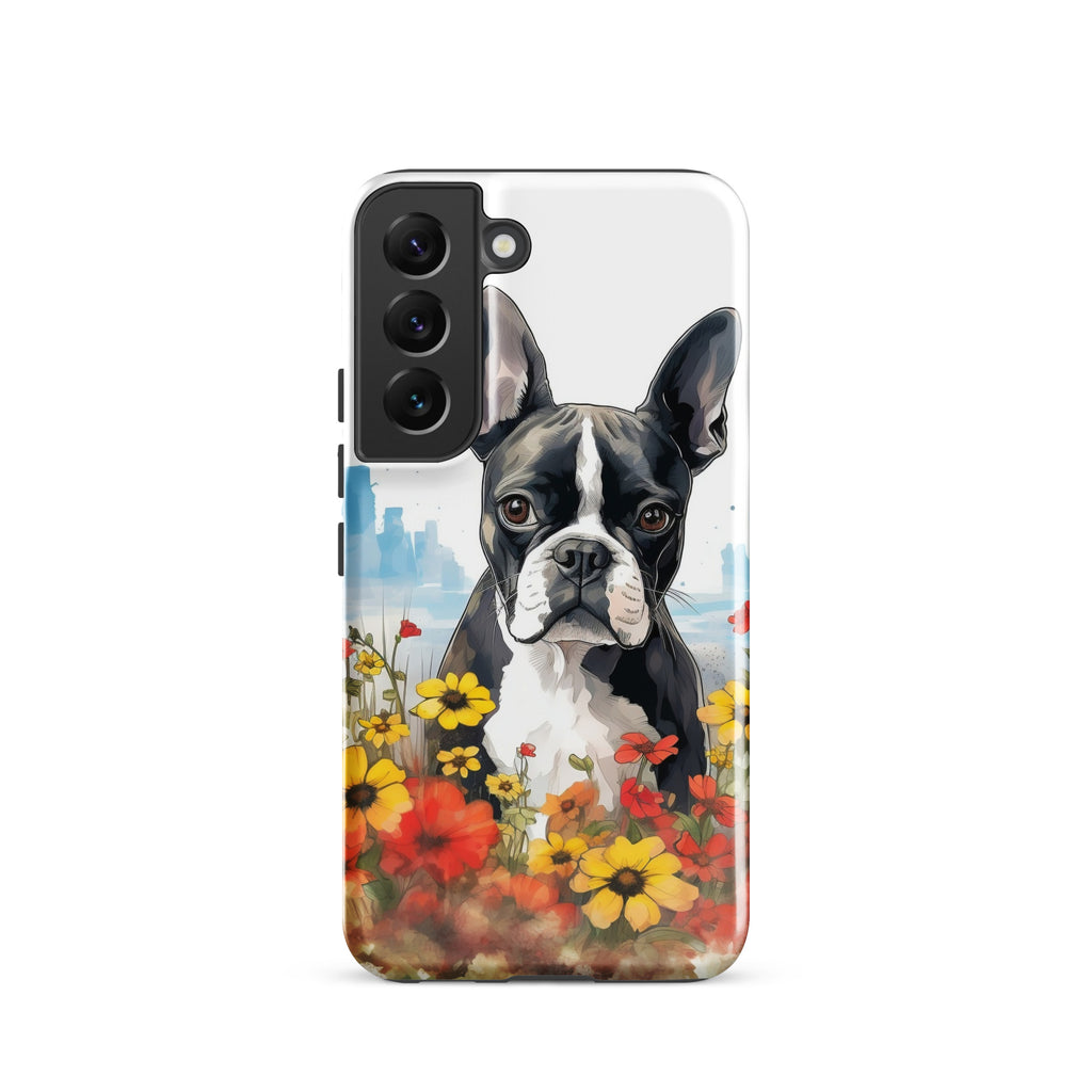 Boston Terrier Dog In A Garden Outside The City Tough case for Samsung