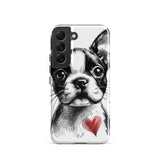 Boston Terrier Heart Tough Case For Samsung