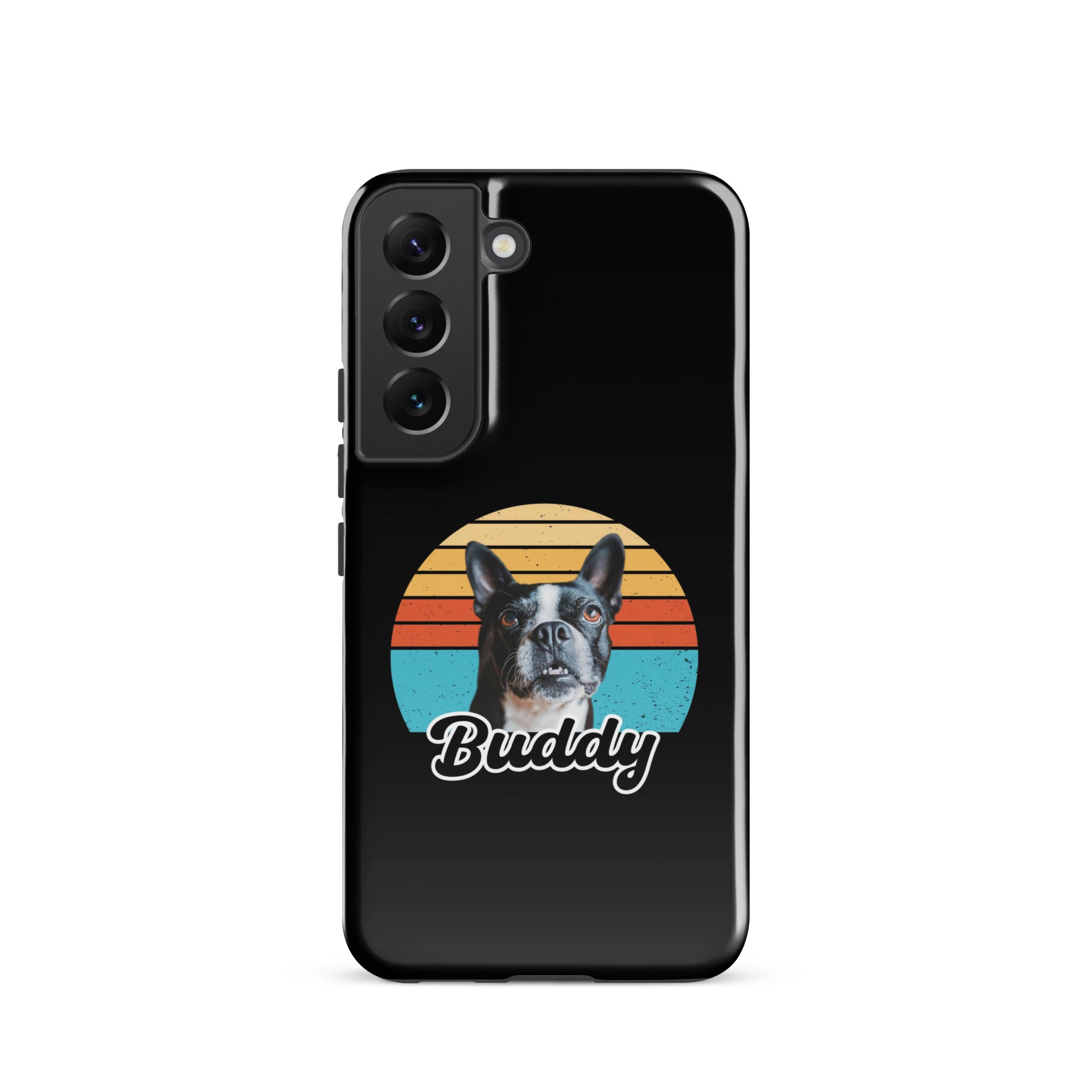 Custom Dog Sunset Vintage Retro Style Tough case for Samsung . Glossy Samsung Galaxy S22