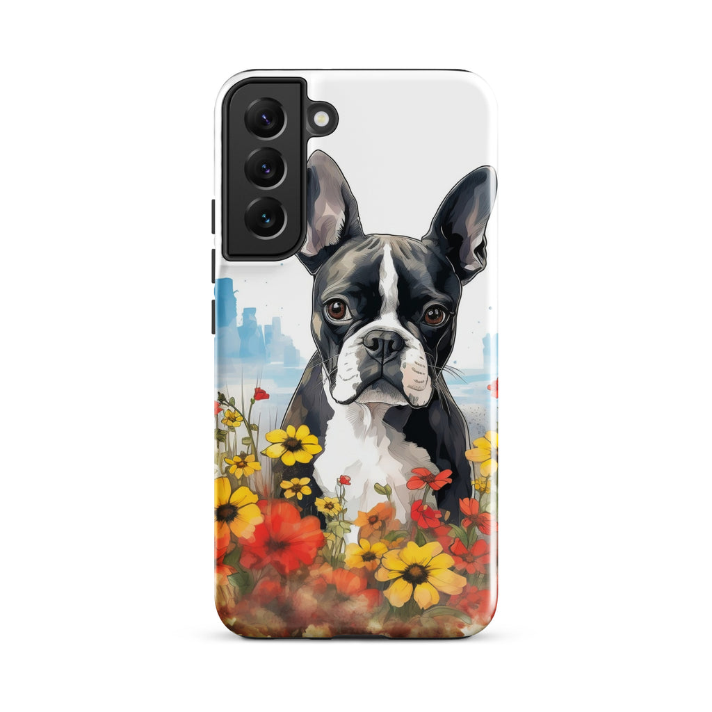 Boston Terrier Dog In A Garden Outside The City Tough case for Samsung