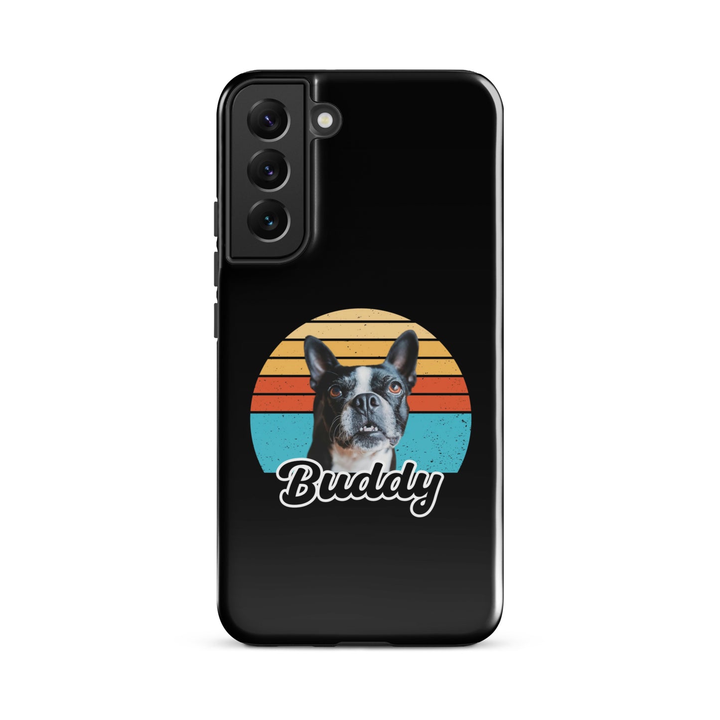 Custom Dog Sunset Vintage Retro Style Tough case for Samsung . Glossy Samsung Galaxy S22 Plus