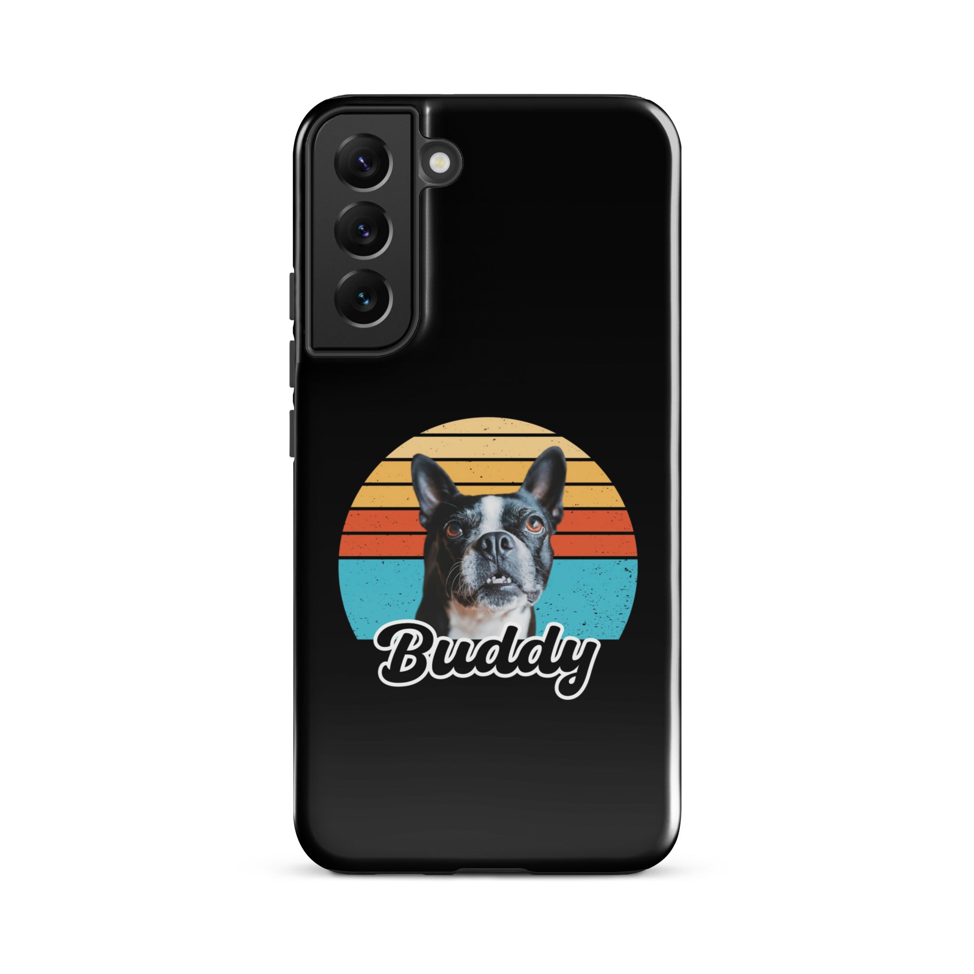 Custom Dog Sunset Vintage Retro Style Tough case for Samsung . Glossy Samsung Galaxy S22 Plus