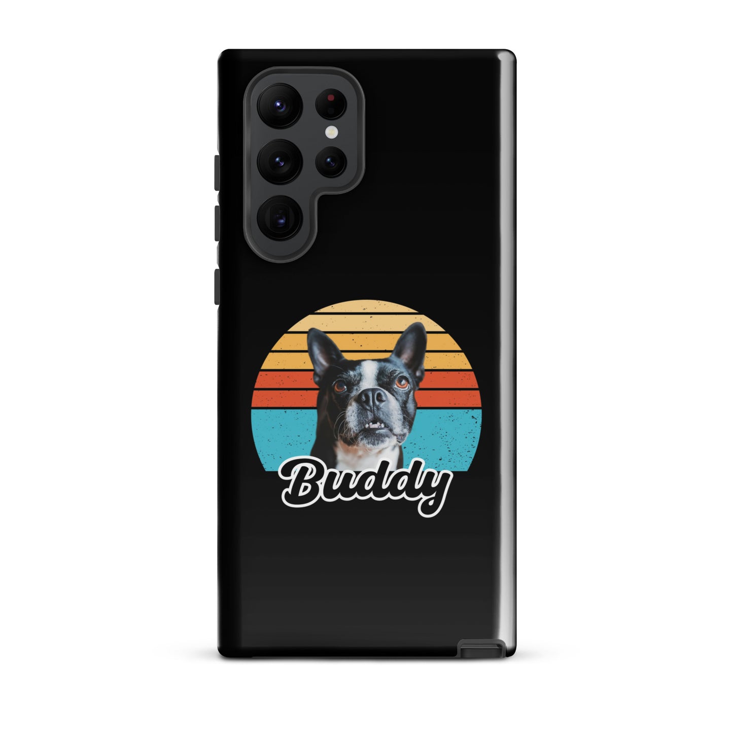Custom Dog Sunset Vintage Retro Style Tough case for Samsung . Glossy Samsung Galaxy S22 Ultra