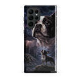 Storm Guardian – Majestic Boston Terrier Night Art Tough Case for Samsung . Glossy Samsung Galaxy S22 Ultra