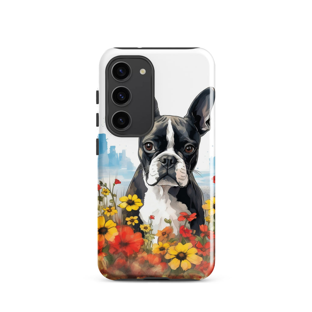 Boston Terrier Dog In A Garden Outside The City Tough case for Samsung