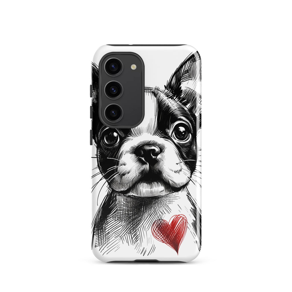 Boston Terrier Heart Tough Case For Samsung