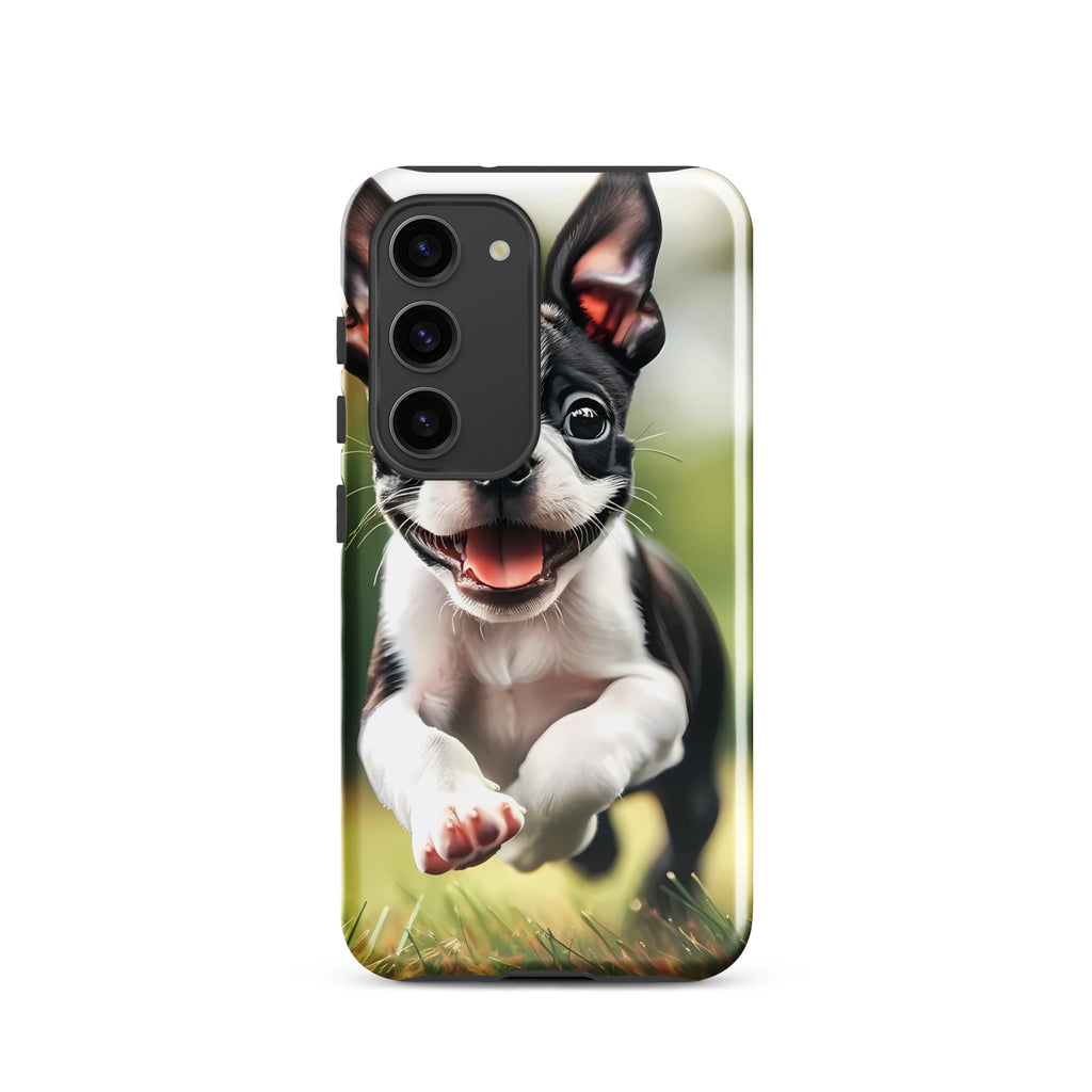 Playful Boston Terrier Puppy Tough case for Samsung