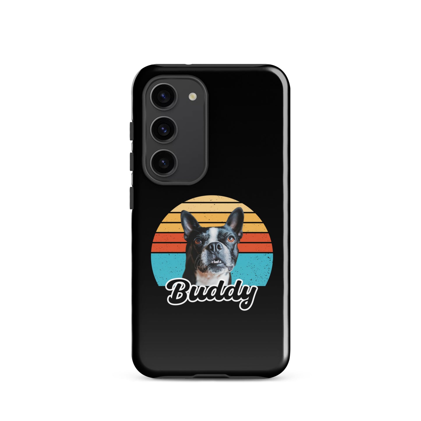 Custom Dog Sunset Vintage Retro Style Tough case for Samsung . Glossy Samsung Galaxy S23