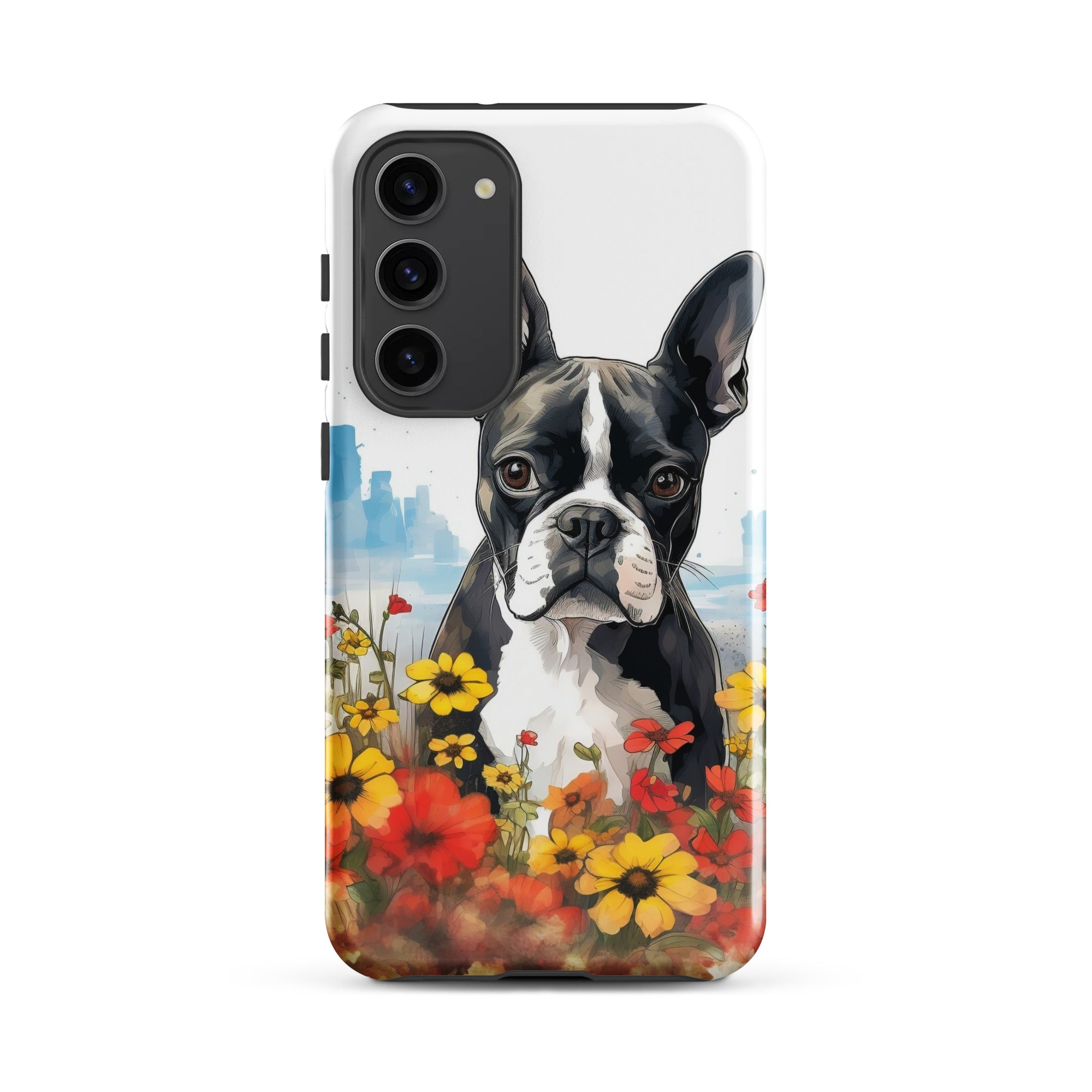 Boston Terrier Dog In A Garden Outside The City Tough case for Samsung