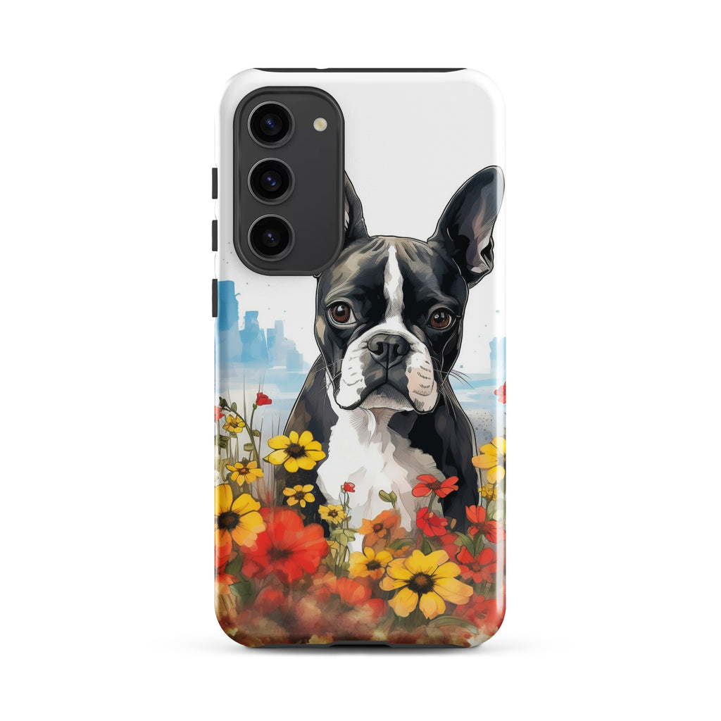 Boston Terrier Dog In A Garden Outside The City Tough case for Samsung