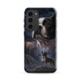 Storm Guardian – Majestic Boston Terrier Night Art Tough Case for Samsung . Glossy Samsung Galaxy S23 Plus