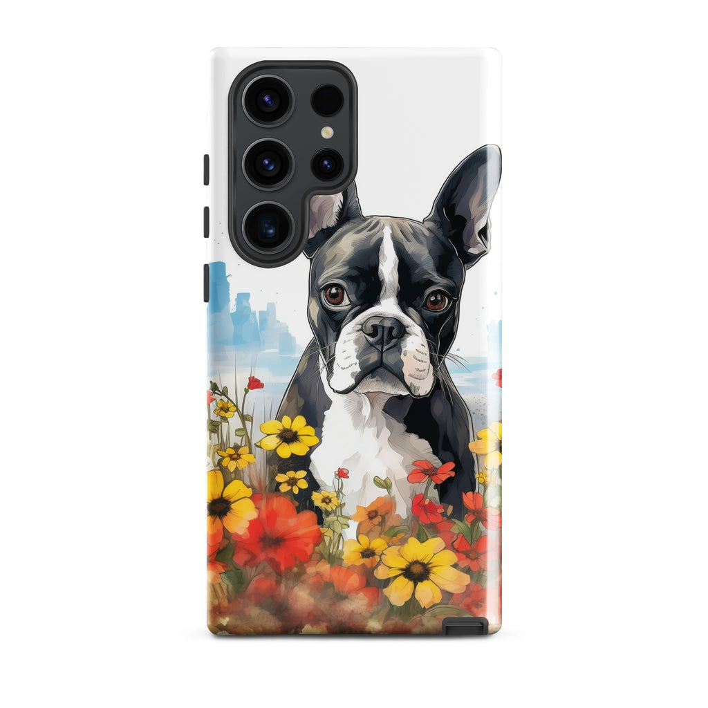 Boston Terrier Dog In A Garden Outside The City Tough case for Samsung