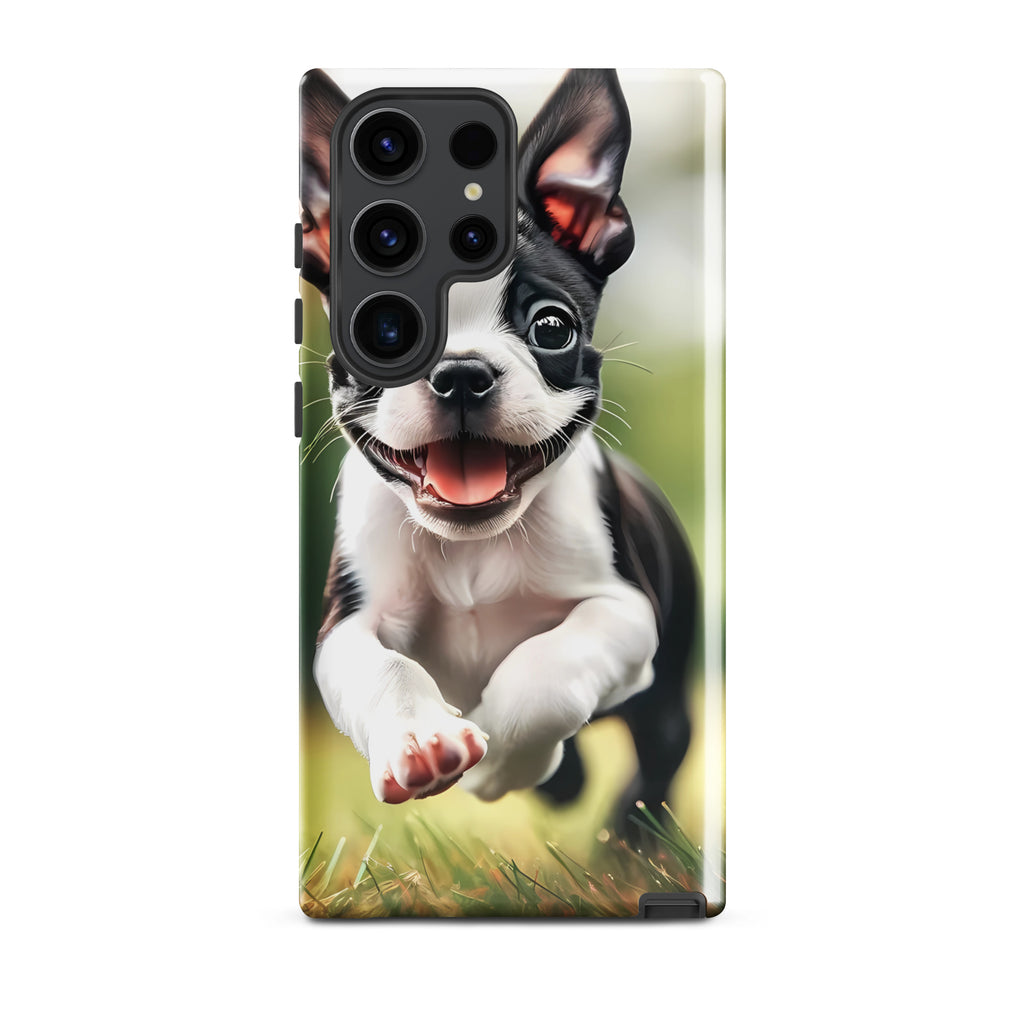 Playful Boston Terrier Puppy Tough case for Samsung