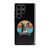 Custom Dog Sunset Vintage Retro Style Tough case for Samsung . Glossy Samsung Galaxy S23 Ultra