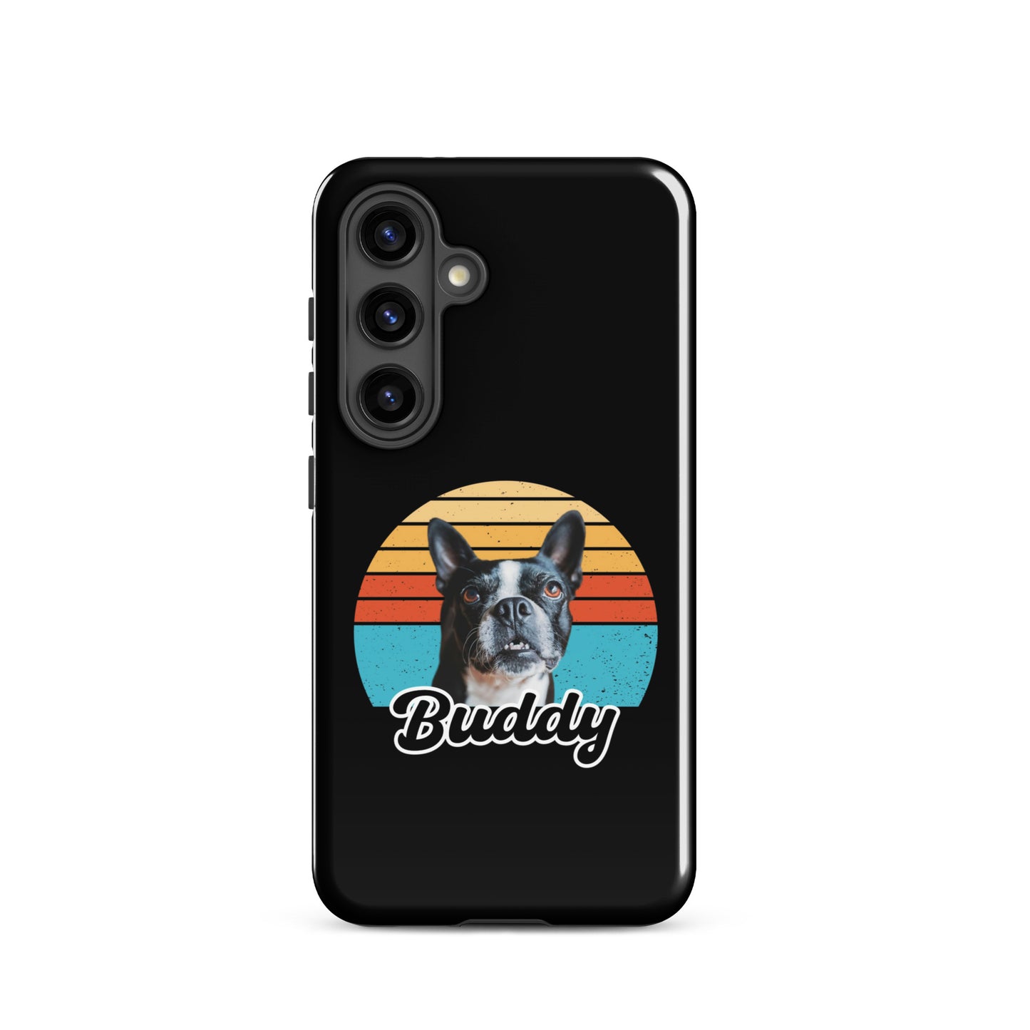 Custom Dog Sunset Vintage Retro Style Tough case for Samsung . Glossy Samsung Galaxy S24
