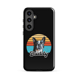 Custom Dog Sunset Vintage Retro Style Tough case for Samsung . Glossy Samsung Galaxy S24 Plus