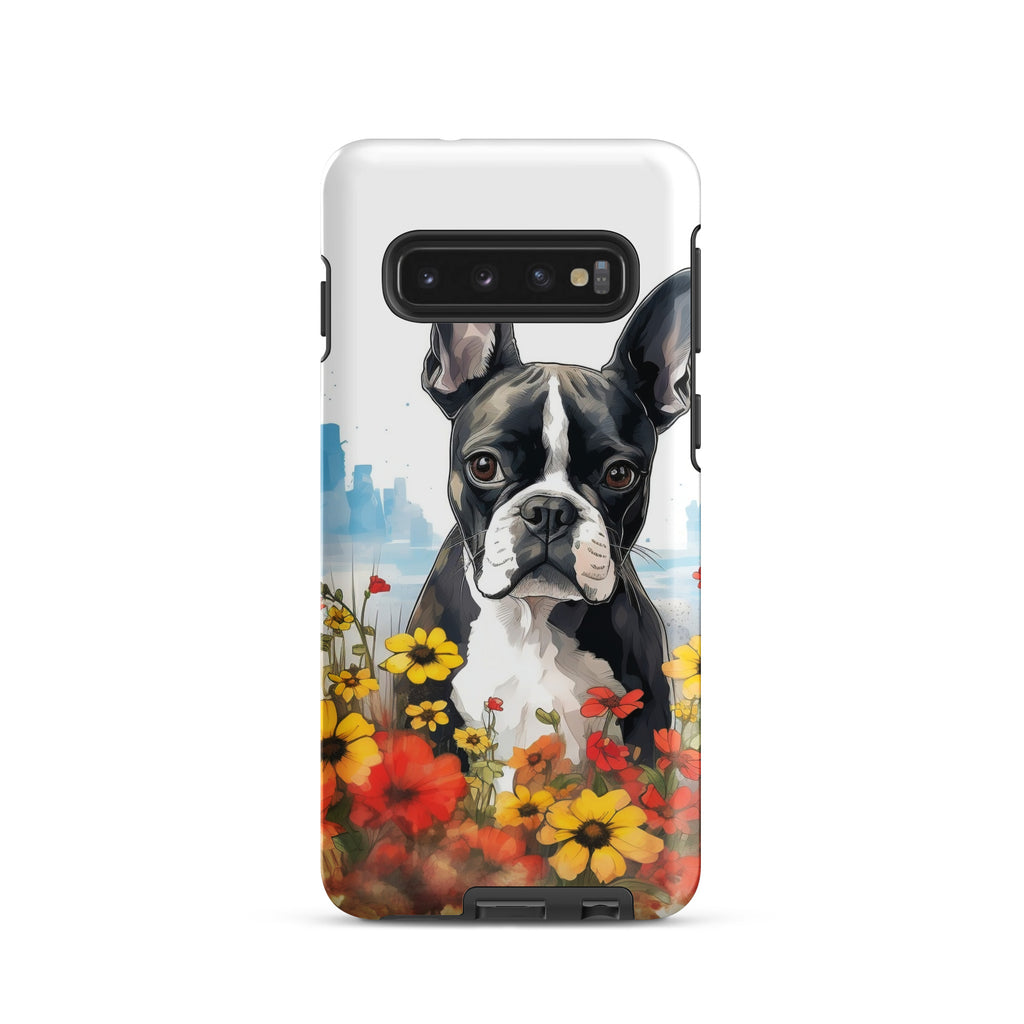 Boston Terrier Dog In A Garden Outside The City Tough case for Samsung