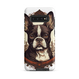 Vintage-Inspired Red Brown Boston Terrier Tough case for Samsung . Matte Samsung Galaxy S10 Plus