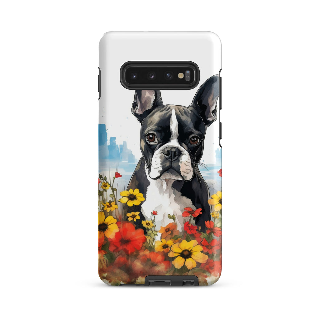 Boston Terrier Dog In A Garden Outside The City Tough case for Samsung