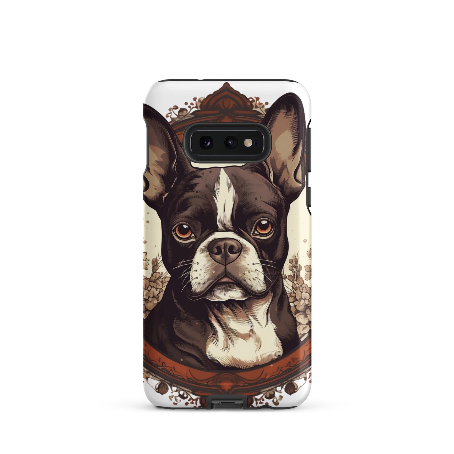 Vintage-Inspired Red Brown Boston Terrier Tough case for Samsung . Matte Samsung Galaxy S10e
